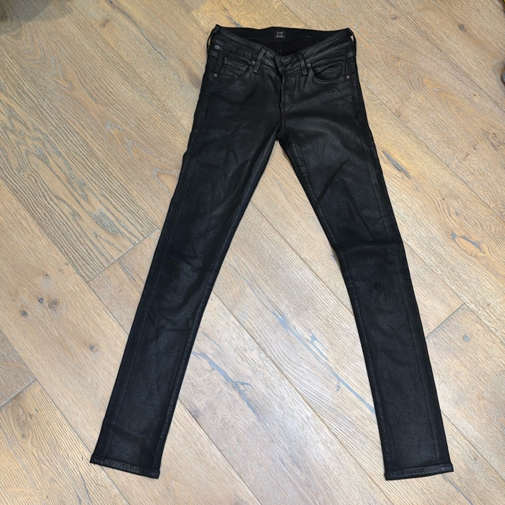 Citizen of humanity black shinny skinny jeans size 26
